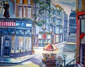 Paris Amara Rose, Home Portrait Art, Paris Apartments, Romance Art, European Cafe, Paris Street Scene, Dan Leasure Oils