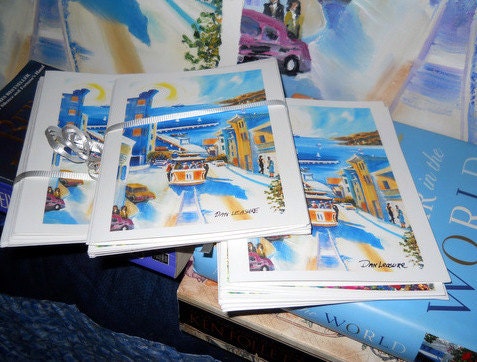 San Francisco Cards, Cable Car Art Cards, Fine Art Cards, from Original Dan Leasure Oil