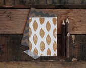 petal blank note card set. copper.