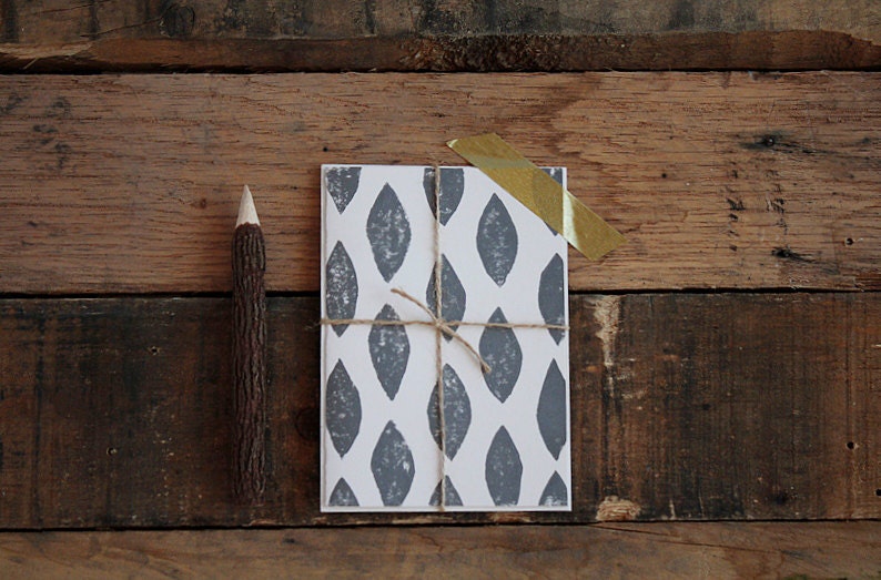 petal blank note card set. pewter.