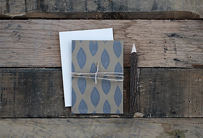 petal blank note card set. pewter.