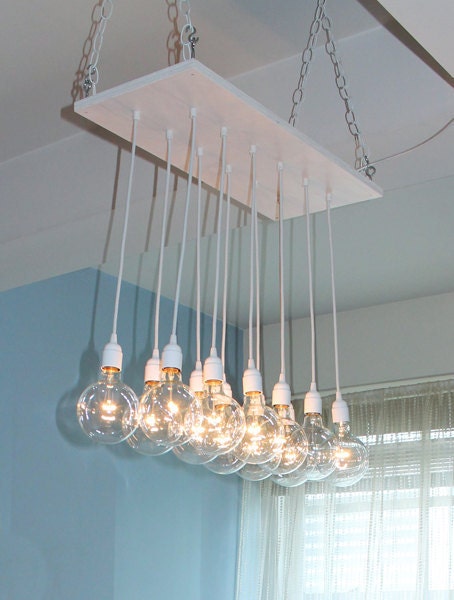 Urban Chic Chandelier with reclaimed wood