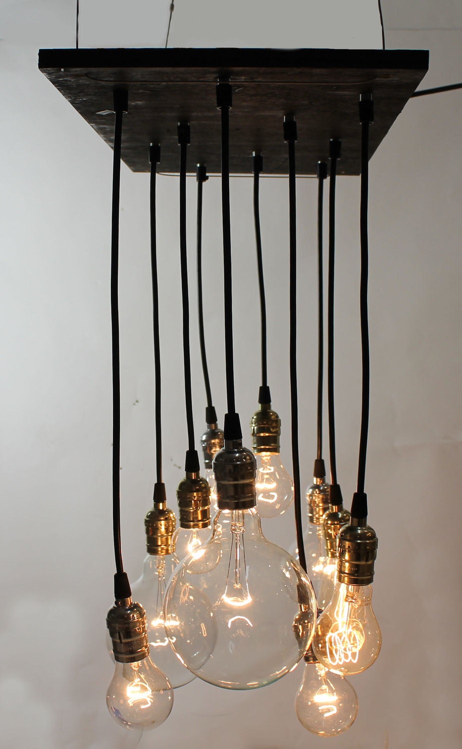 Small Urban Chandelier with varying vintage look bulbs