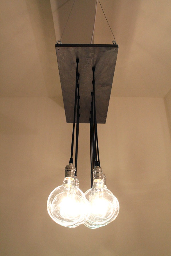 Urban Chic Chandelier with reclaimed wood