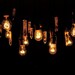 Live Edge Wood Chandelier with Antique bulbs and Quartz Crystals