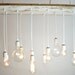 White Texan Barnwood Chandelier with edison bulbs