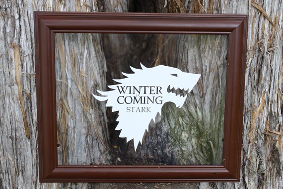 Vinyl Decal - 7" Game of Thrones inspired Direwolf House Stark Crest for Macbook, Laptop, Ipad, etc.