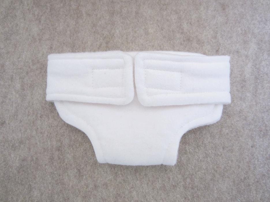 White Doll Diaper  Adjustable  Size Large