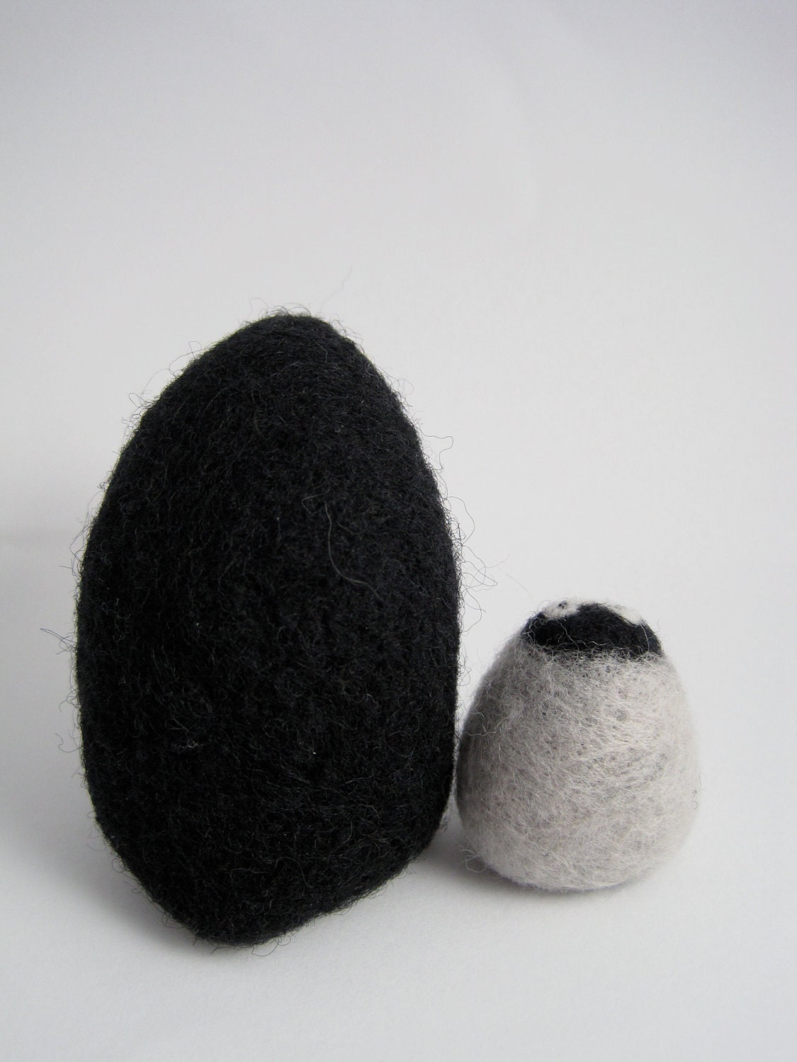Needle Felted Emperor Penguin and Chick Sculpture