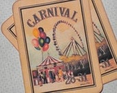 Vintage Style Carnival Tags/Cards/Journaling - Set of 6
