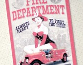 Vintage Style Fire Department Tags/Cards/Journaling - Set of 5