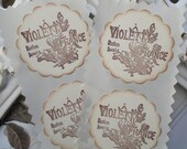 Vintage Inspired French Perfume Label Stickers / Seals - 1.5 inch scallop circle - French Cottage Chic - Set of 12