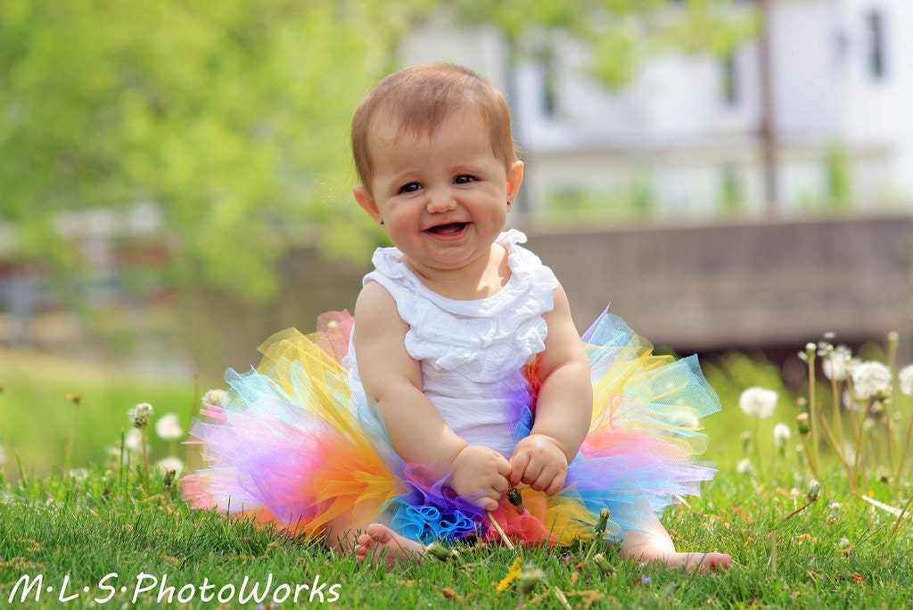 First Birthday Candy Rainbow TuTu - Newborn 3 6 9 12 Months ...Birthday, Photo Prop, Costume, Gift - Super Cute Rainbow - Infant Baby Size