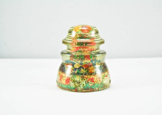 Limited Time SALE Rare Unique One Of A KInd Found Art Vintage Glass Insulator