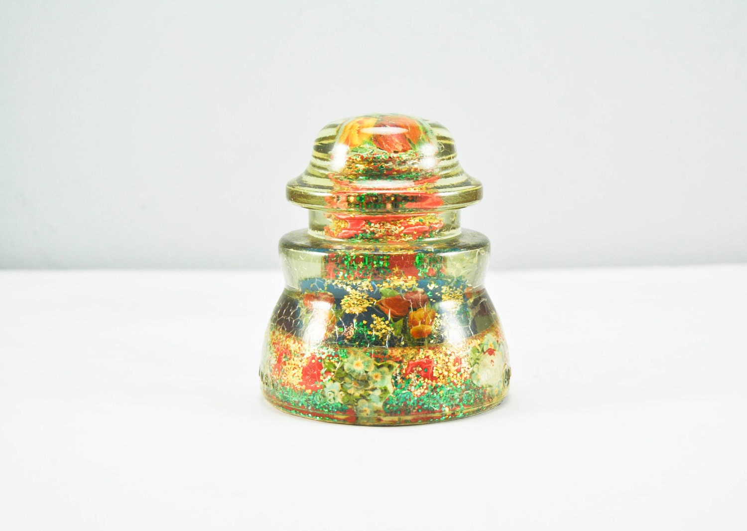 Limited Time SALE Rare Unique One Of A KInd Found Art Vintage Glass Insulator