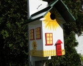 Birdhouse - Yellow Sunflower Garden Cottage Decorative Birdhouse -- free shipping in June