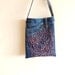 Embroidered Cross Body Bag,with Beads, Recycled Denim Jeans