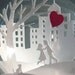 Young Lovers with a Red Heart Balloon Scene Glass Ornament