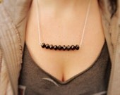 Black Bead Bar Necklace