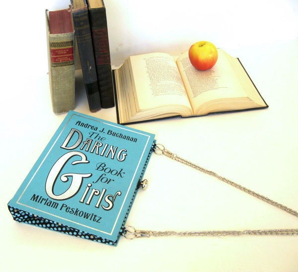 Book Purse Handbag and Kindle Ereader Cover- Daring Book for Girls (with Compact Pocket Mirror)