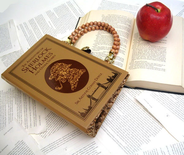 Sherlock Holmes Book Purse Handbag and Kindle Ereader Cover (with compact pocket mirror)