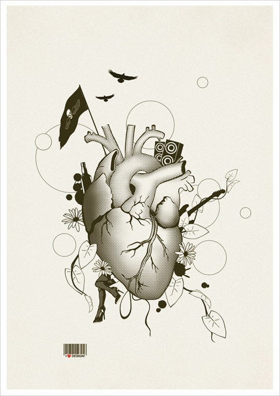 I Love Design - Illustration Art Print