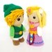 Link and Zelda. FREE SHIPPING. Crochet Amigurumi Plush Dolls - Includes Both Dolls