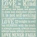 1 Corinthians 13 Subway Art. Love is Patient, Love is Kind...