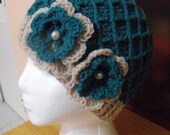 Beautiful handmade set-Beanie and gloves.