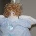 March Birthday Cupcake Angel Pale Blue Aquamarine Fabric Doll Ornament Handmade OOAK