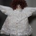 April Birthday Cupcake Angel White/Transparent Diamond Fabric Doll Ornament Handmade OOAK