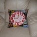 Fabric Clock Pillow with Moveable Hands Teach/Learn to Tell Time Handmade OOAK
