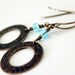 Brass Hoop Earrings - Circle Dangle, Hammered, Natural Brass, Boho, Sky Blue, Birthday Gift for Her Under 20