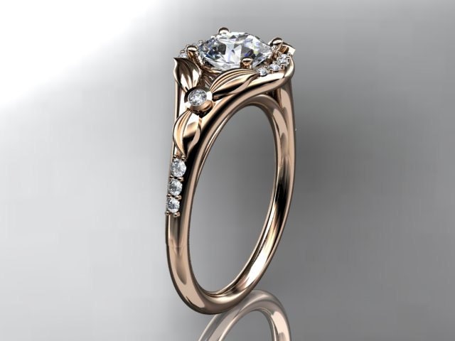 14kt  rose gold diamond floral wedding ring,engagement ring ADLR126