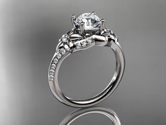 platinum diamond floral wedding ring,engagement ring ADLR125