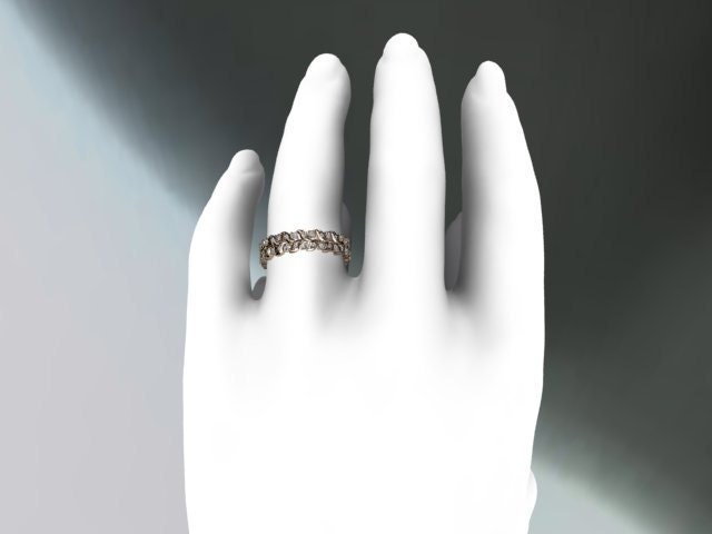 14k rose gold diamond vine and leaf wedding ring,engagement ring,wedding band. ADLR36