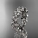 14kt white gold diamond flower wedding ring,engagement ring,wedding band.ADLR57