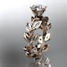 14kt rose gold diamond leaf and vine wedding ring,engagement ring ADLR124