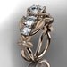 14kt rose gold diamond floral, leaf and vine wedding ring,engagement ring,wedding band ADLR69