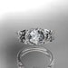 14kt  white gold diamond butterfly wedding ring,engagement ring with moissanite center stone ADLR141
