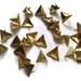 50 Gold Triangle Pyramid Studs, 15mm for Clothing, Leather DIY
