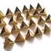 50 Gold Triangle Pyramid Studs, 15mm for Clothing, Leather DIY