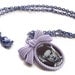 Bride of Frankenstein Necklace, Lilac Cameo, Horror, Silver Chain