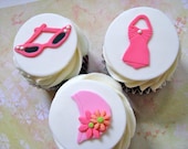 Vintage Pool Party Retro Pool Party  Cupcake Toppers Set