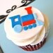 Dimple Prints Train Ticket Invite inspired Train Fondant Cupcake Topper Set