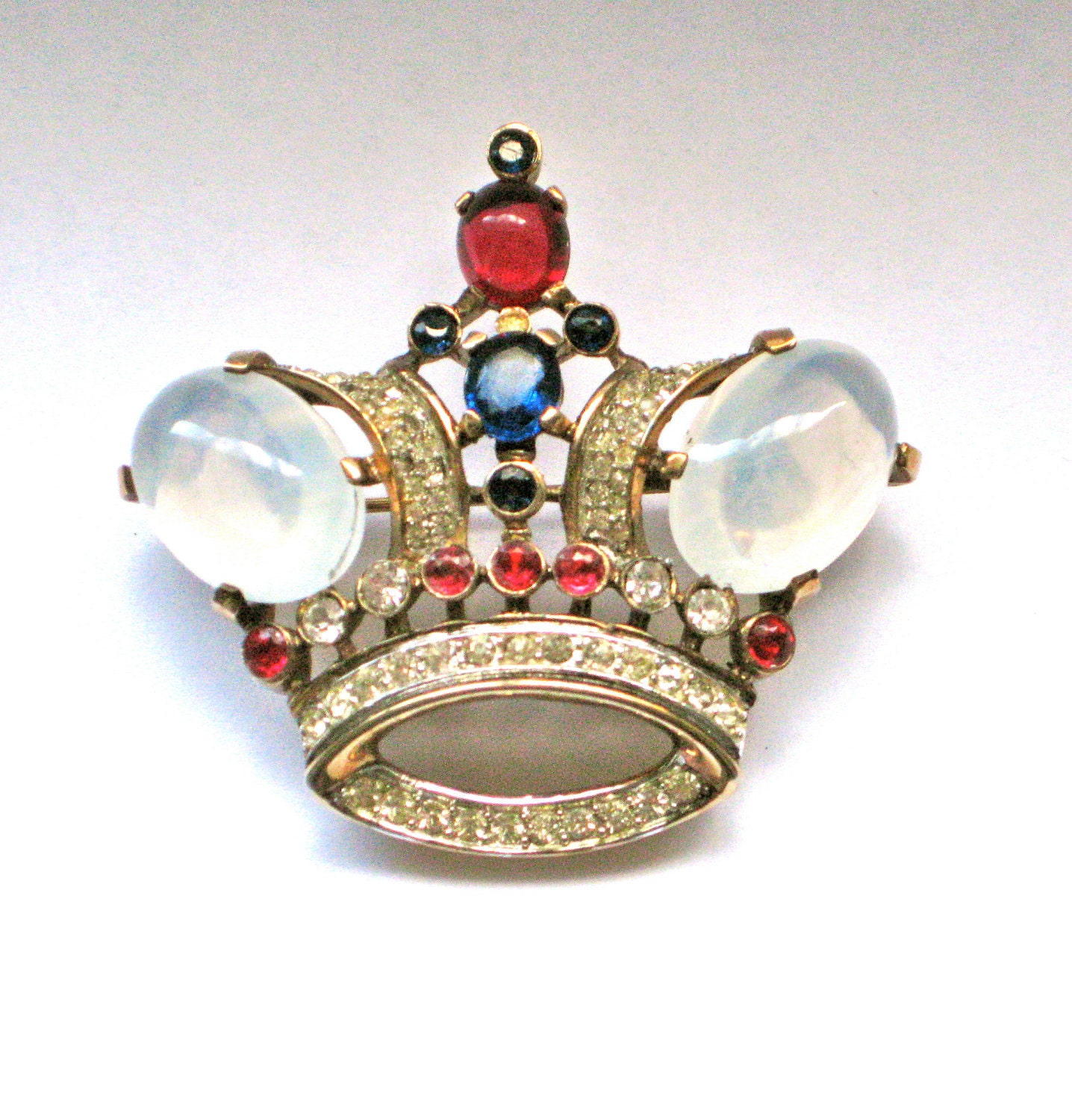 Vintage Brooch Trifari Crown Pin Signed Patent Date Collectible Jewelry