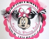 Minnie Mouse Door Sign - Hot pink and zebra