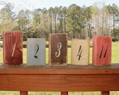 Vintage Retro Country Colors Primitive Personalized Table Numbers blocks Retro RSVD Julief