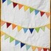 Bunting Quilt Baby Girl or Baby Boy Bright Red Orange Yellow Green Blue Aqua