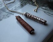 Minimalistic genuine leather stalk pendant